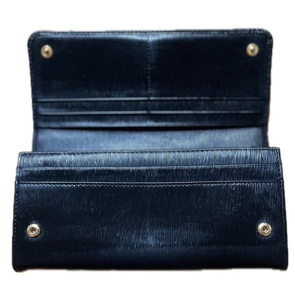 PRADA Milano Saffiano Leather Long Cont.Wallet, Blk/Gold Hardware no card case - Picture 1 of 13